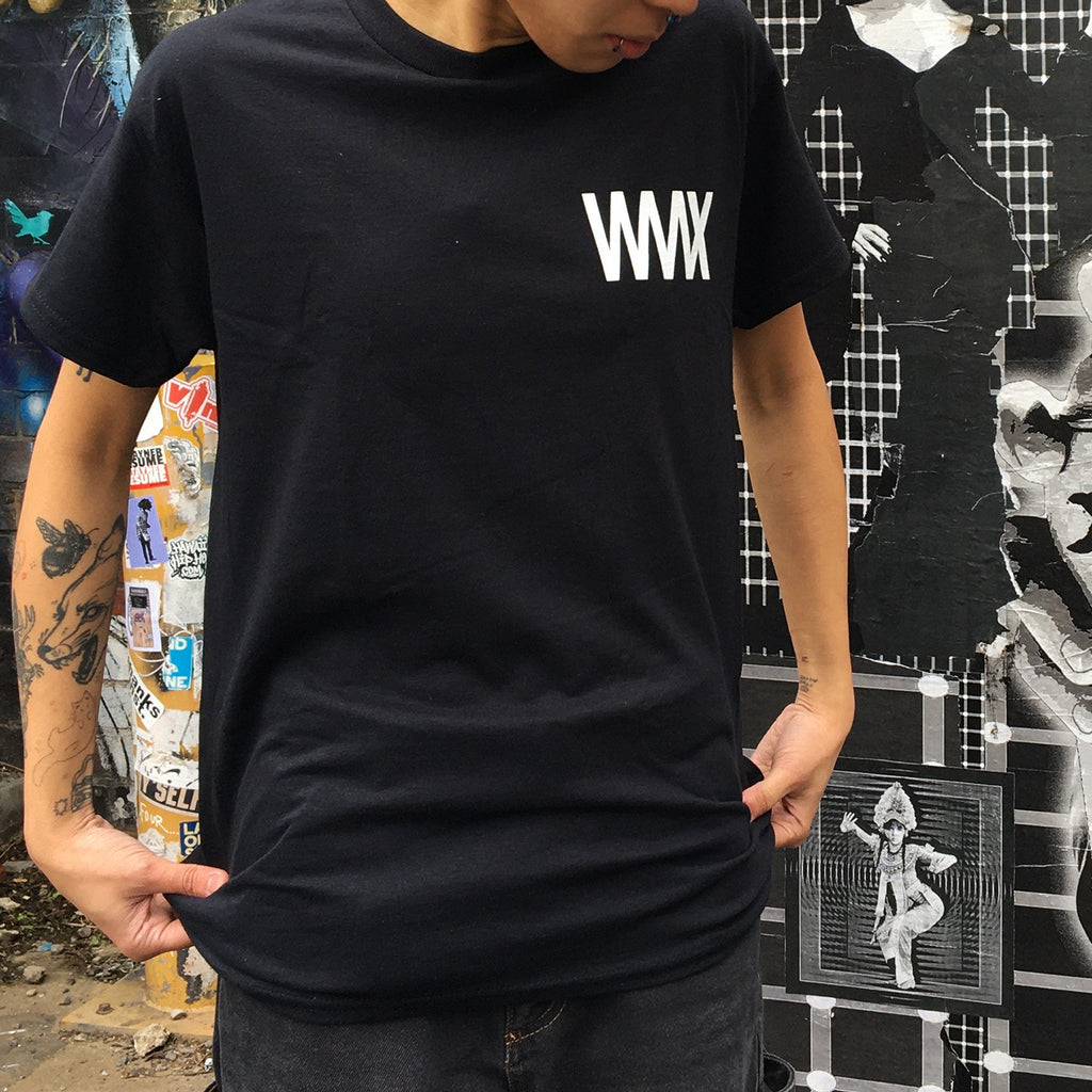 WAAX - White on Black Logo Tee