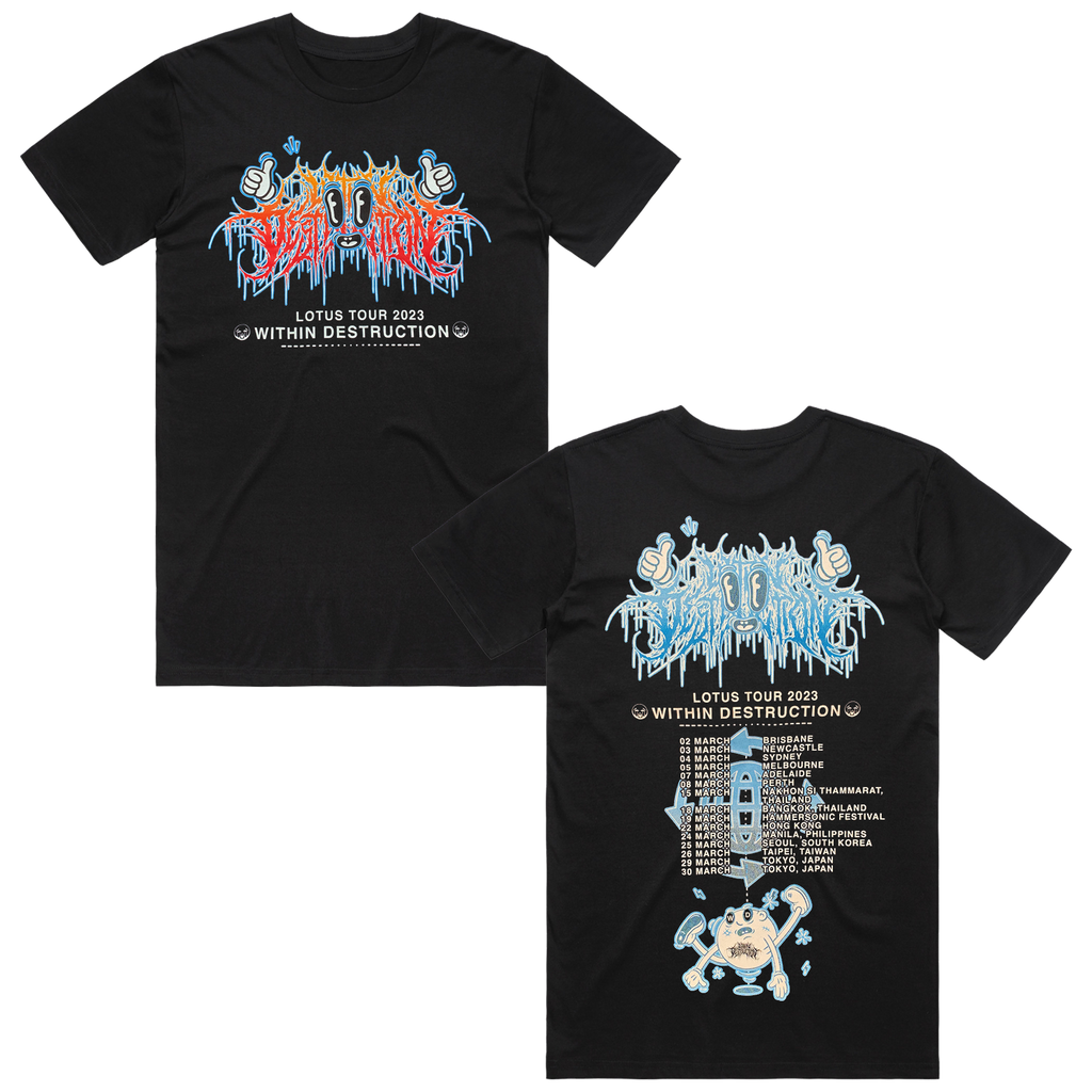 Within Destruction - Thumbs Up Lotus Tour 2023 T-Shirt (Black)