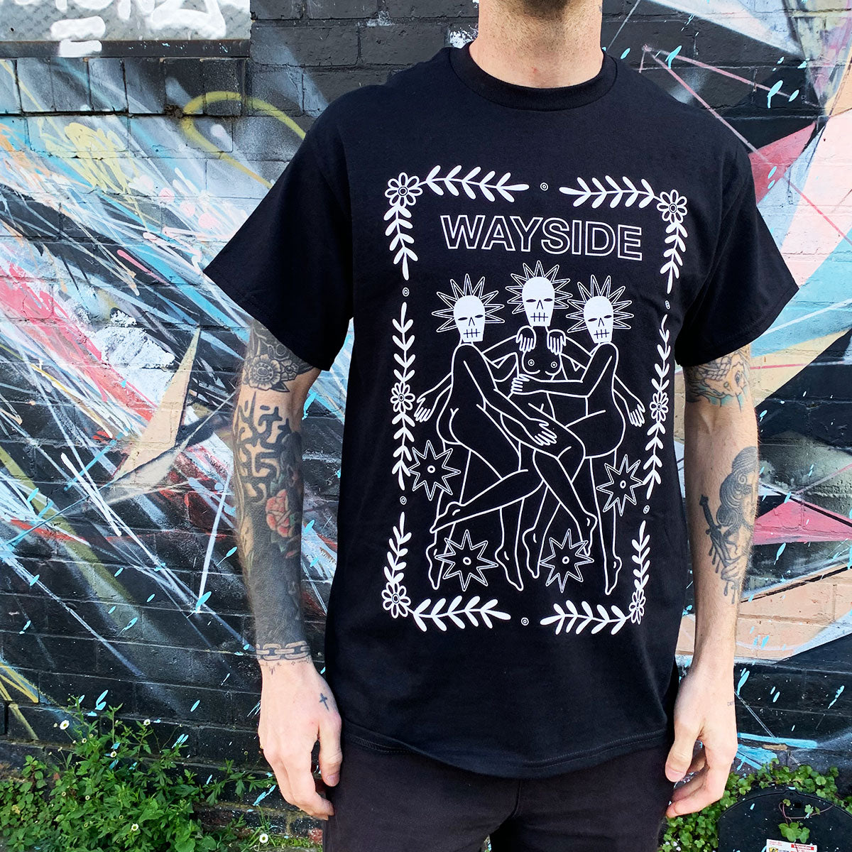 Wayside - 3 Skeletons T-Shirt (Black)