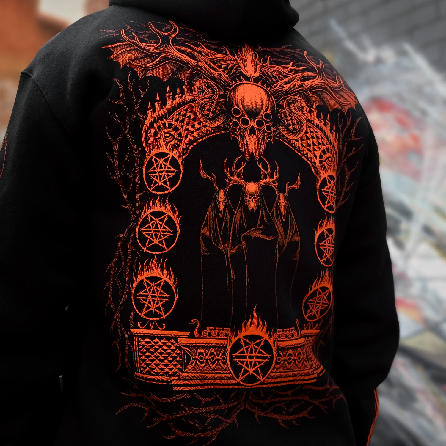 Whitechapel - Flaming Cult Pullover Hoodie (Black)