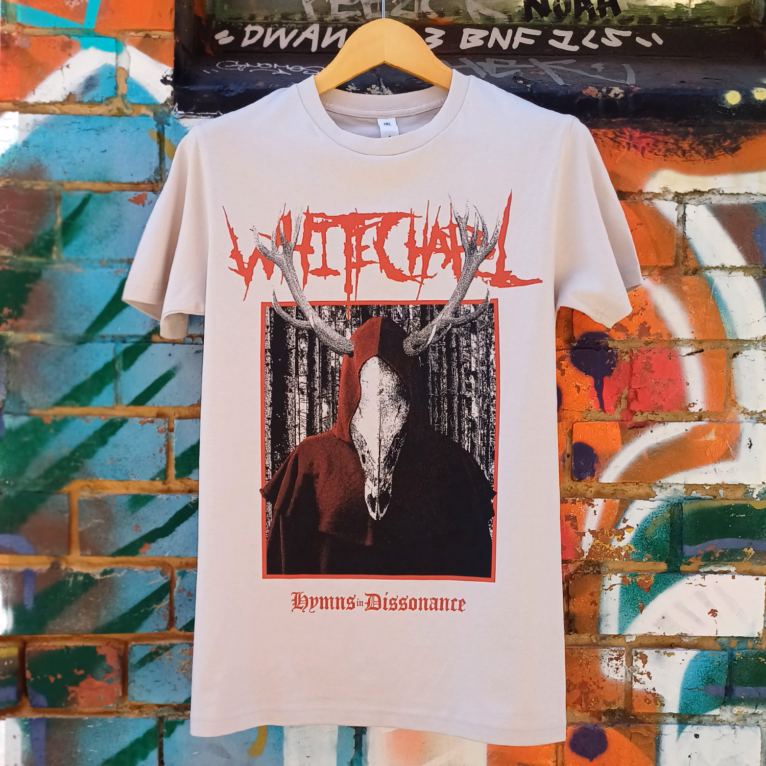 Whitechapel - Hooded Skull T-Shirt (Bone)