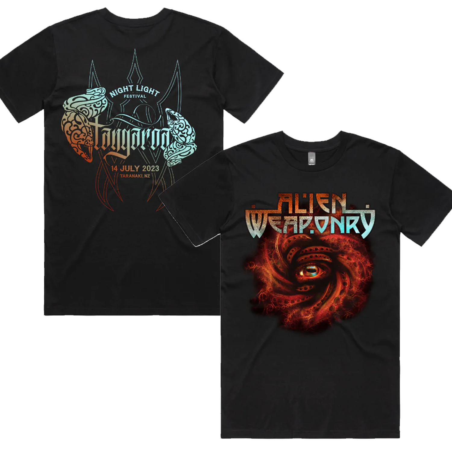 Alien Weaponry - Spiral Eye T-shirt Night Light Festival Limited Edition (Black)
