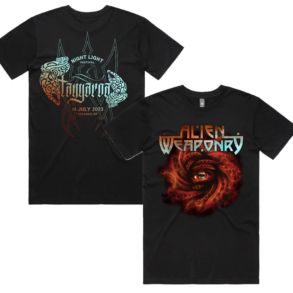 Alien Weaponry - Spiral Eye T-shirt Night Light Festival Limited Edition (Black)