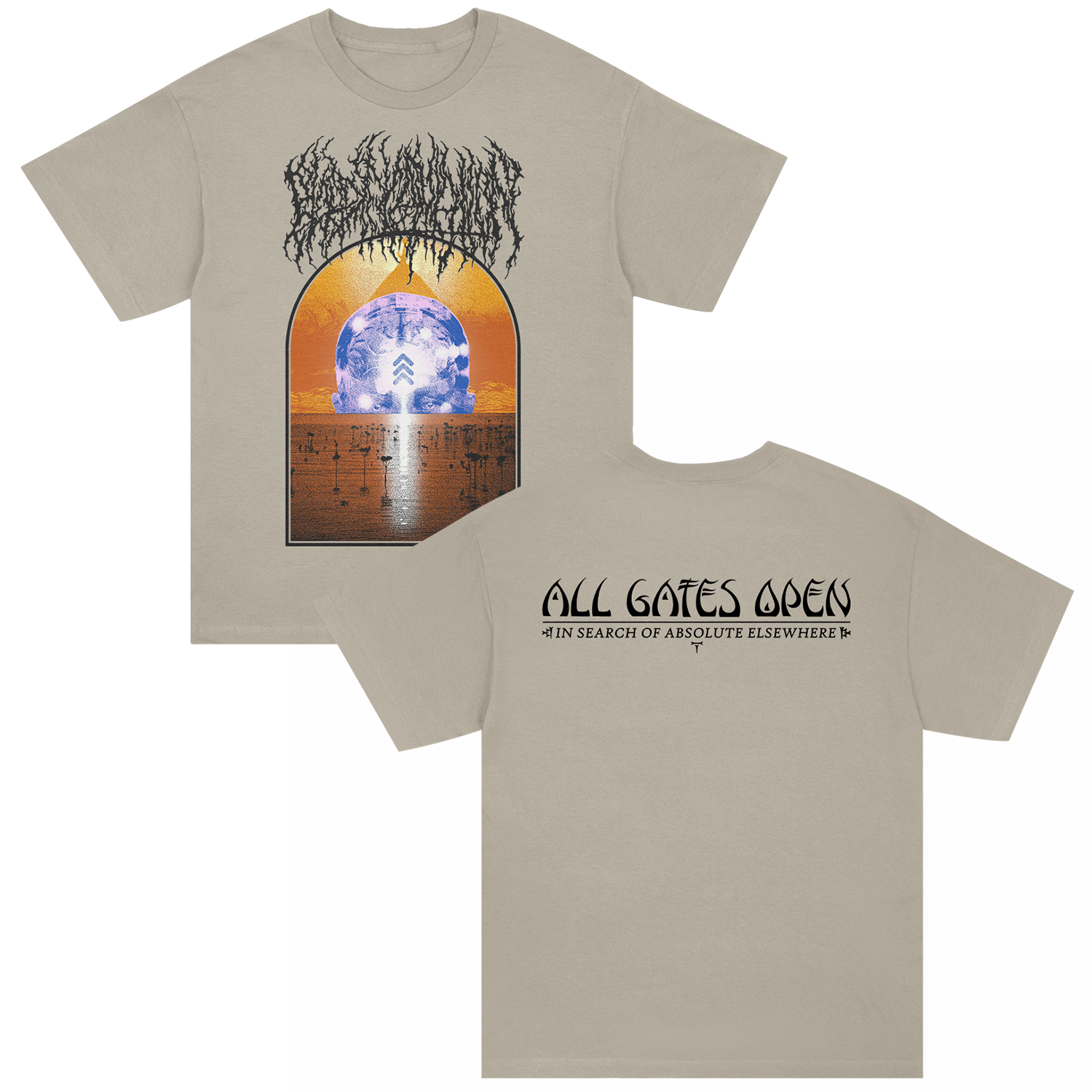 Blood Incantation - All Gates Open Back Cover T-Shirt (Sandstone)