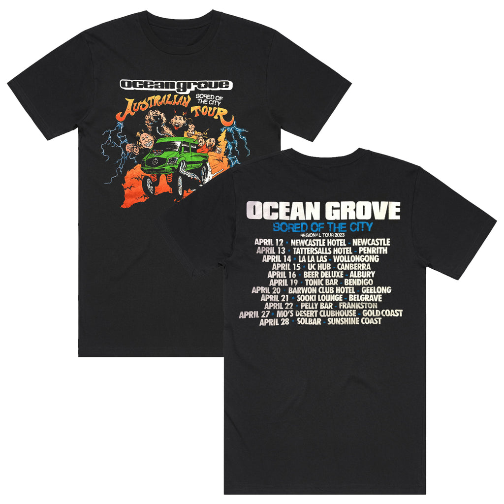 Ocean Grove - Bored Of The City Tour T-Shirt (Black)
