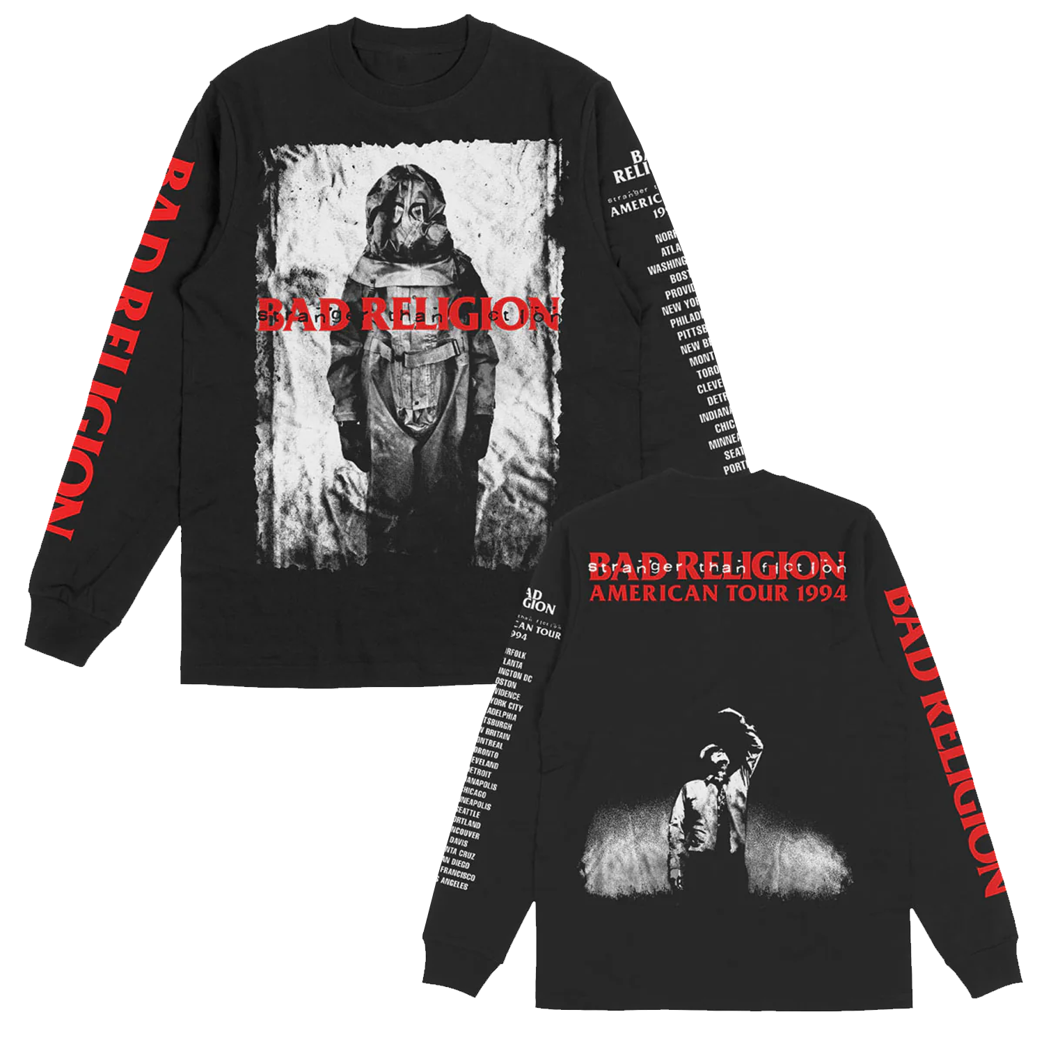 Bad Religion - Stranger Than Fiction American Tour 1994 Longsleeve (Black)