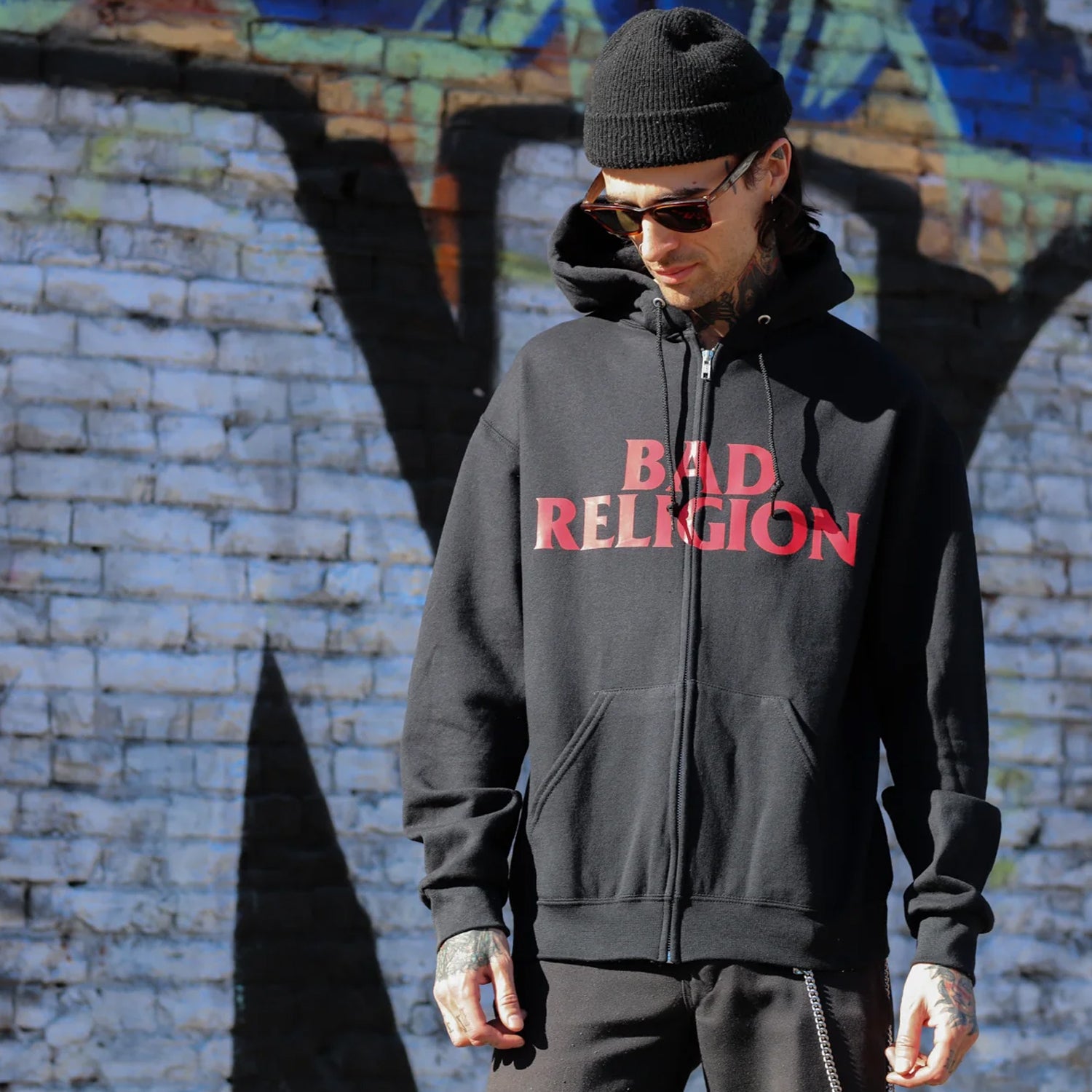 Bad Religion - Logo Crossbuster Zip Up Hoodie (Black)