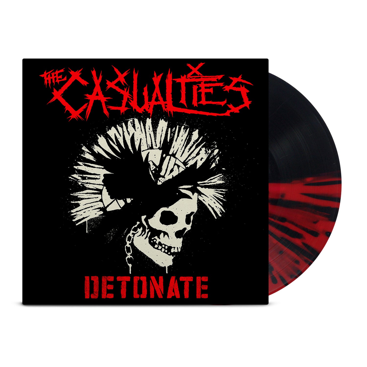 The Casualties - Detonate LP (Half Black/Half Red Splatter Vinyl) - Hellcat Exclusive