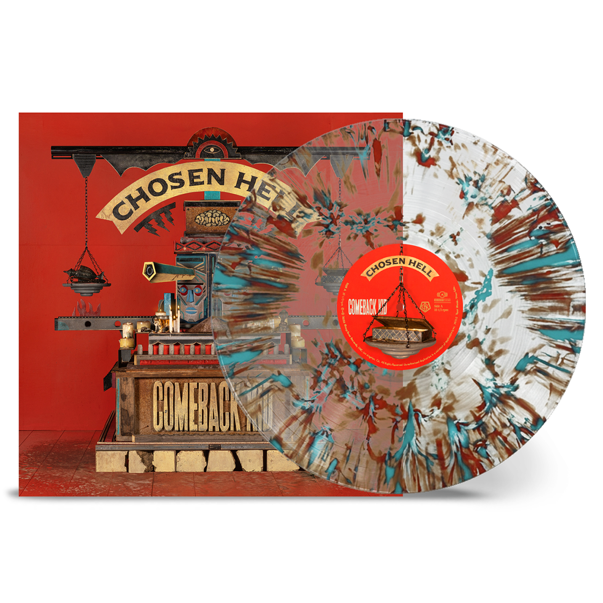Comeback Kid - Chosen Hell LP (Clear with Gold + Turquoise/Red Crusher Vinyl)