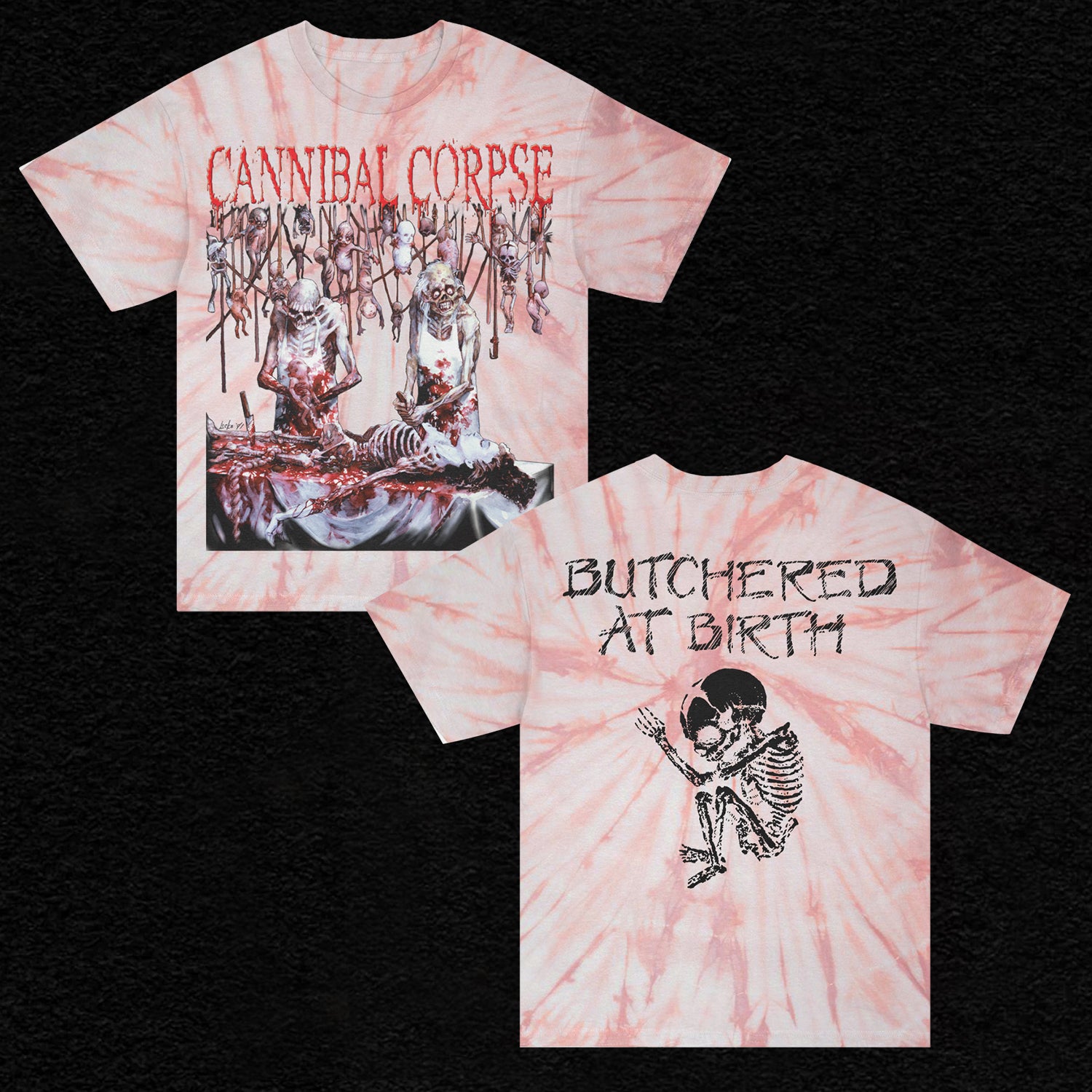 Cannibal Corpse - Butchered At Birth T-Shirt (Blood Spiral Dye)