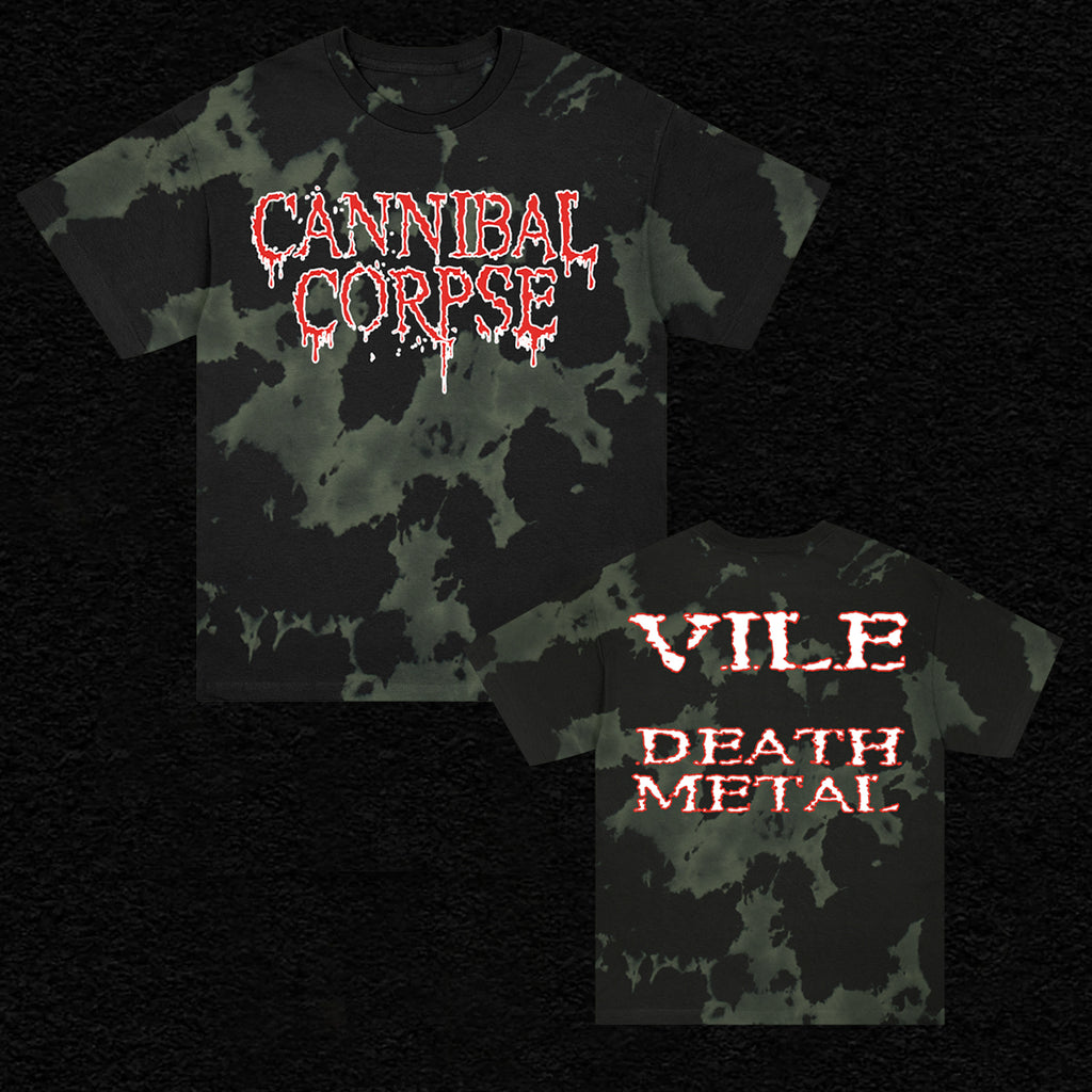 Cannibal Corpse - Vile Death Metal Logo T-Shirt (Grey Dye)