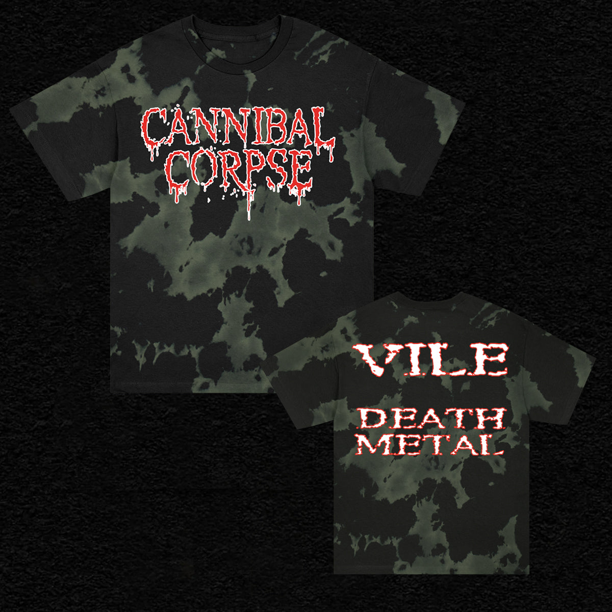 Cannibal Corpse - Vile Death Metal Logo T-Shirt (Grey Dye)