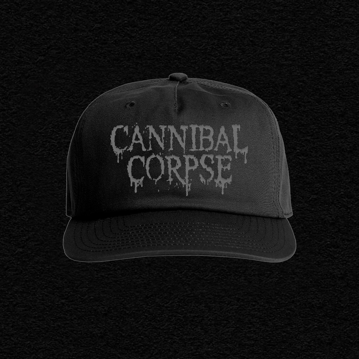 Cannibal Corpse - Grey Logo Snapback Hat (Black)