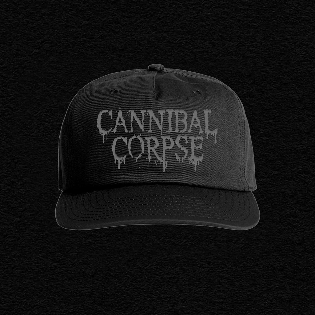 Cannibal Corpse - Grey Logo Snapback Hat (Black)