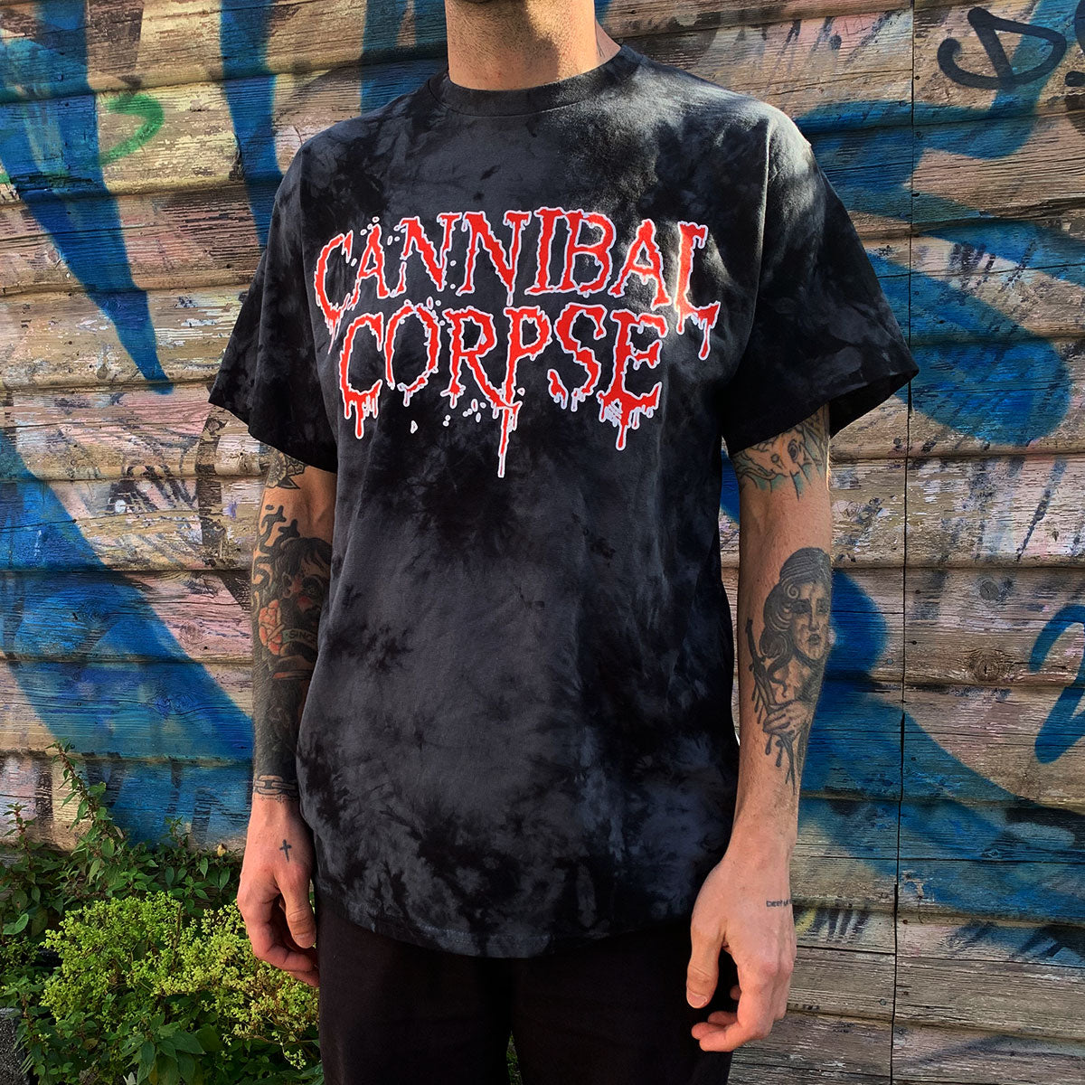 Cannibal Corpse - Vile Death Metal Logo T-Shirt (Grey Dye)