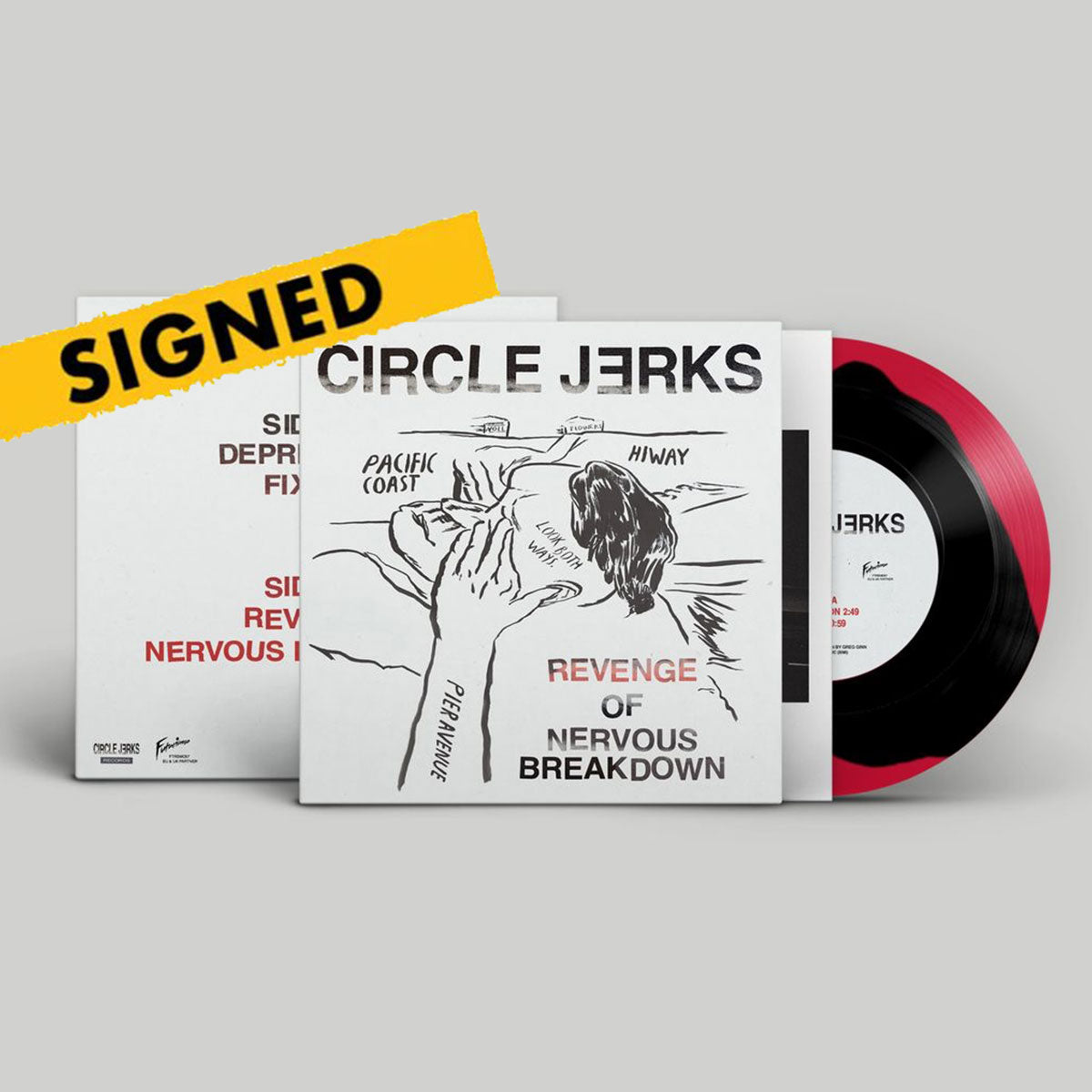 Circle Jerks - Revenge Of Nervous Breakdown 7-Inch Vinyl (Red/Black) - Signed