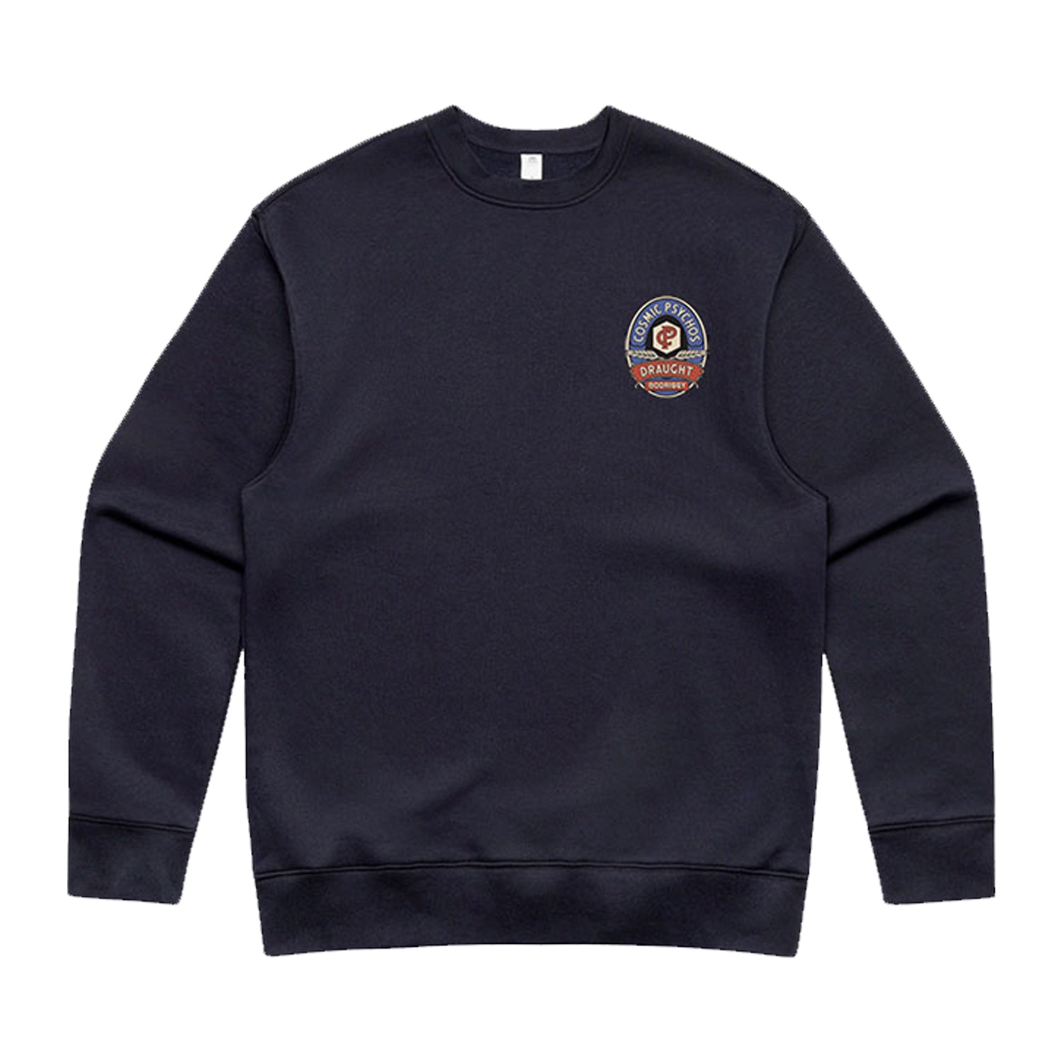 Cosmic Psychos - Beer Label Crewneck Embroidered (Navy)