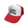 Cosmic Psychos - Text Logo Trucker Hat (White/Red)