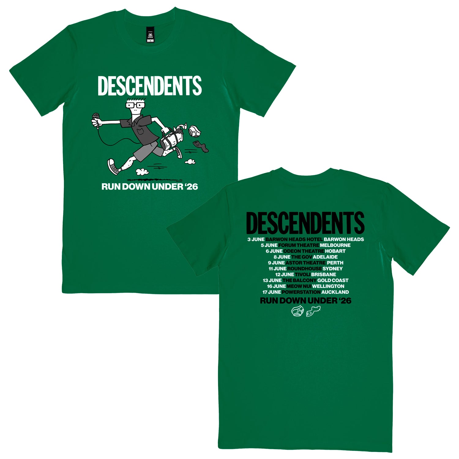 Descendents - Run Down Under '26 Tour T-Shirt (Green)