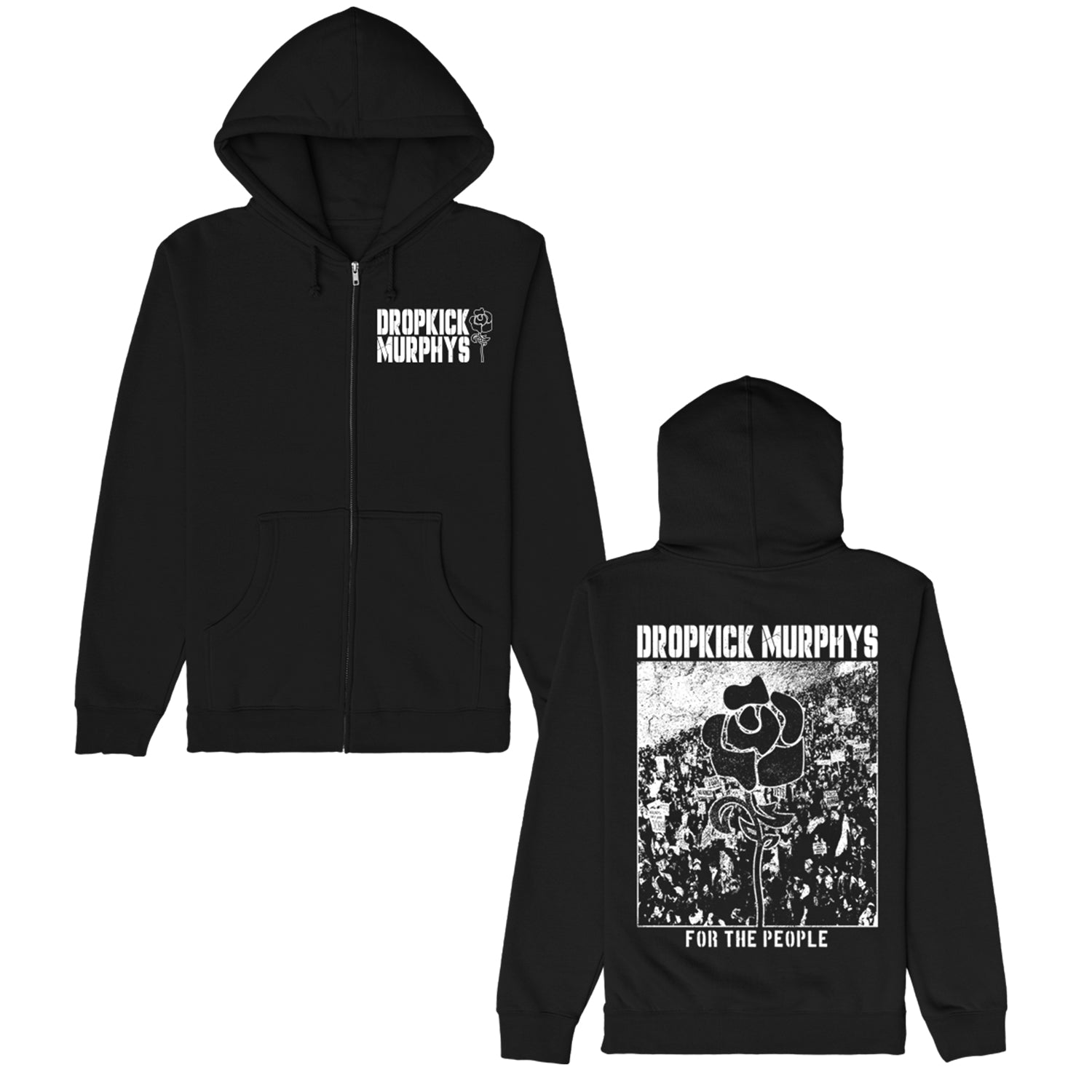 Dropkick Murphys – For The People Zip-Up Hoodie (Black)