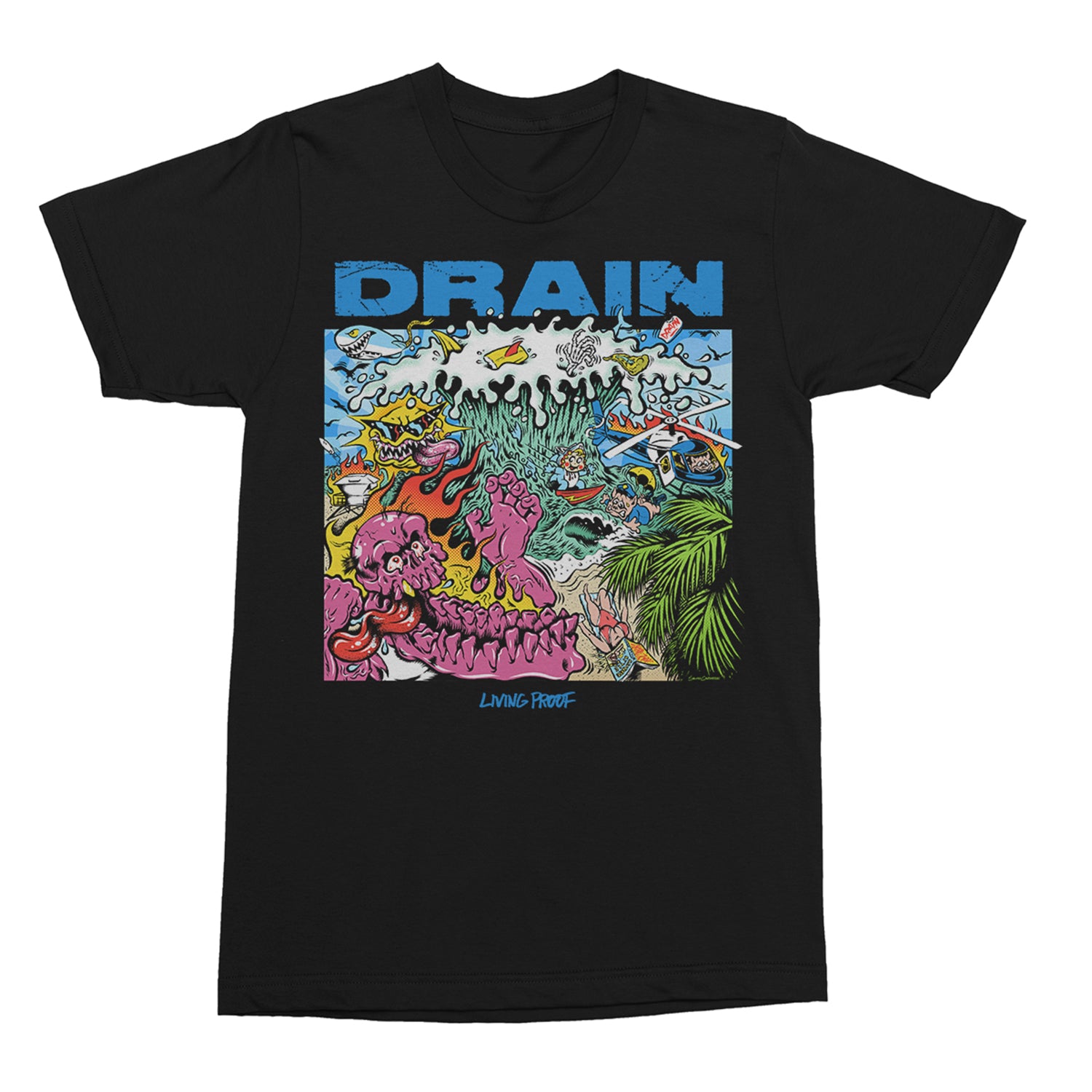 Drain - Living Proof Album T-Shirt (Black)