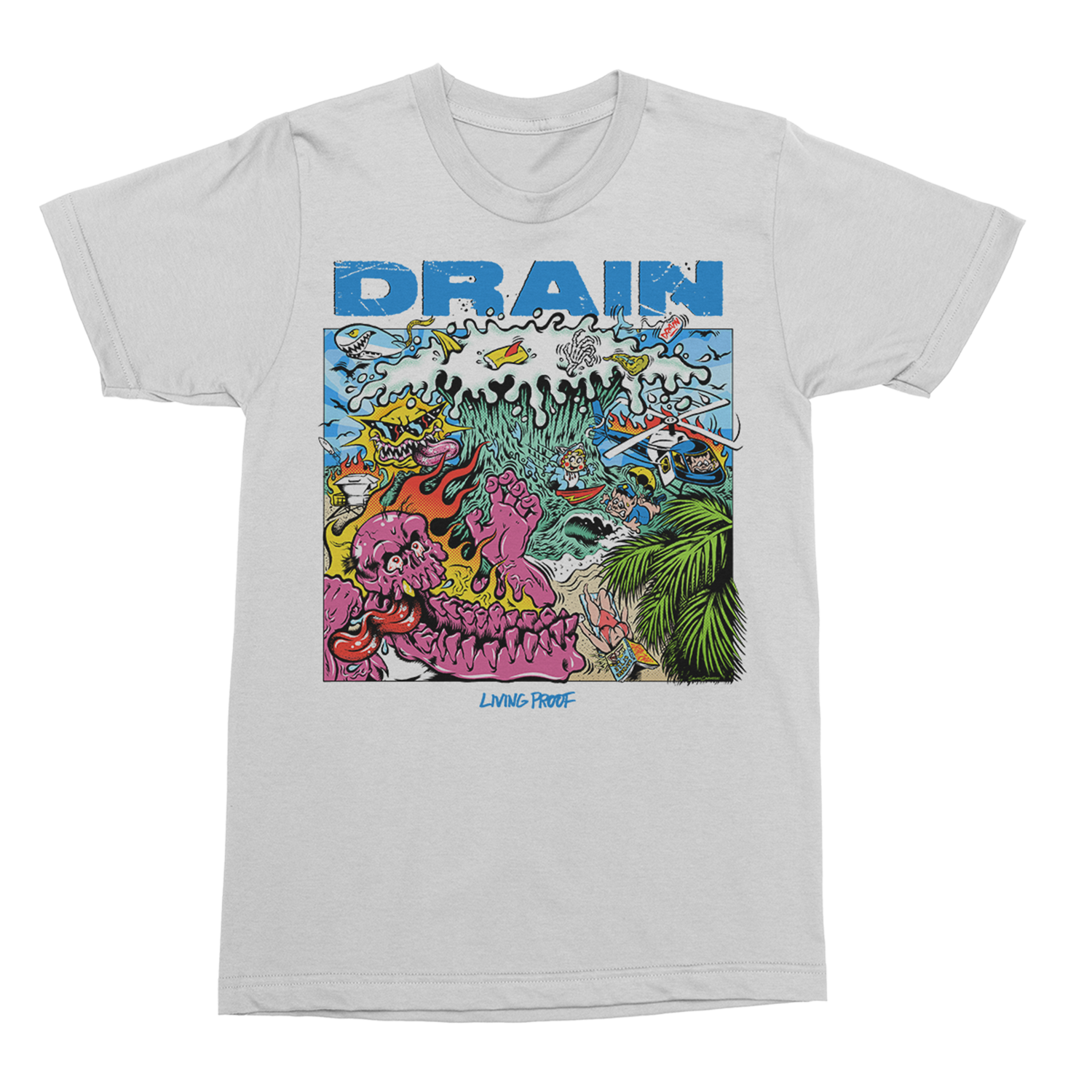 Drain - Living Proof Album T-Shirt (White)