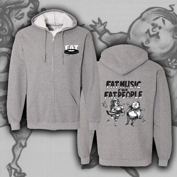 Fat Wreck Chords - Fat Music For Fat People Zip Up Hoodie (Grey Marle)