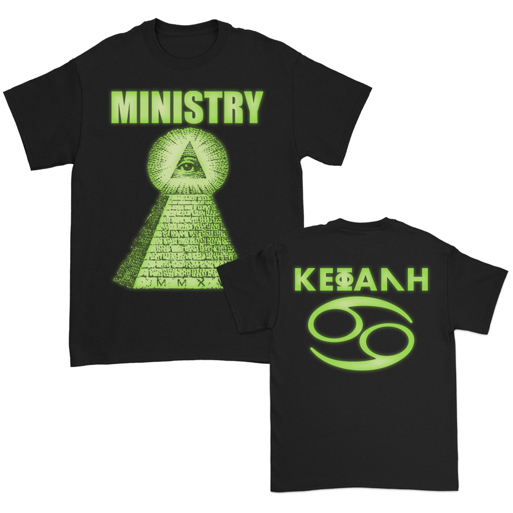 Ministry - Pyramid Glow-In-The-Dark T-Shirt (Black) - Limited Edition