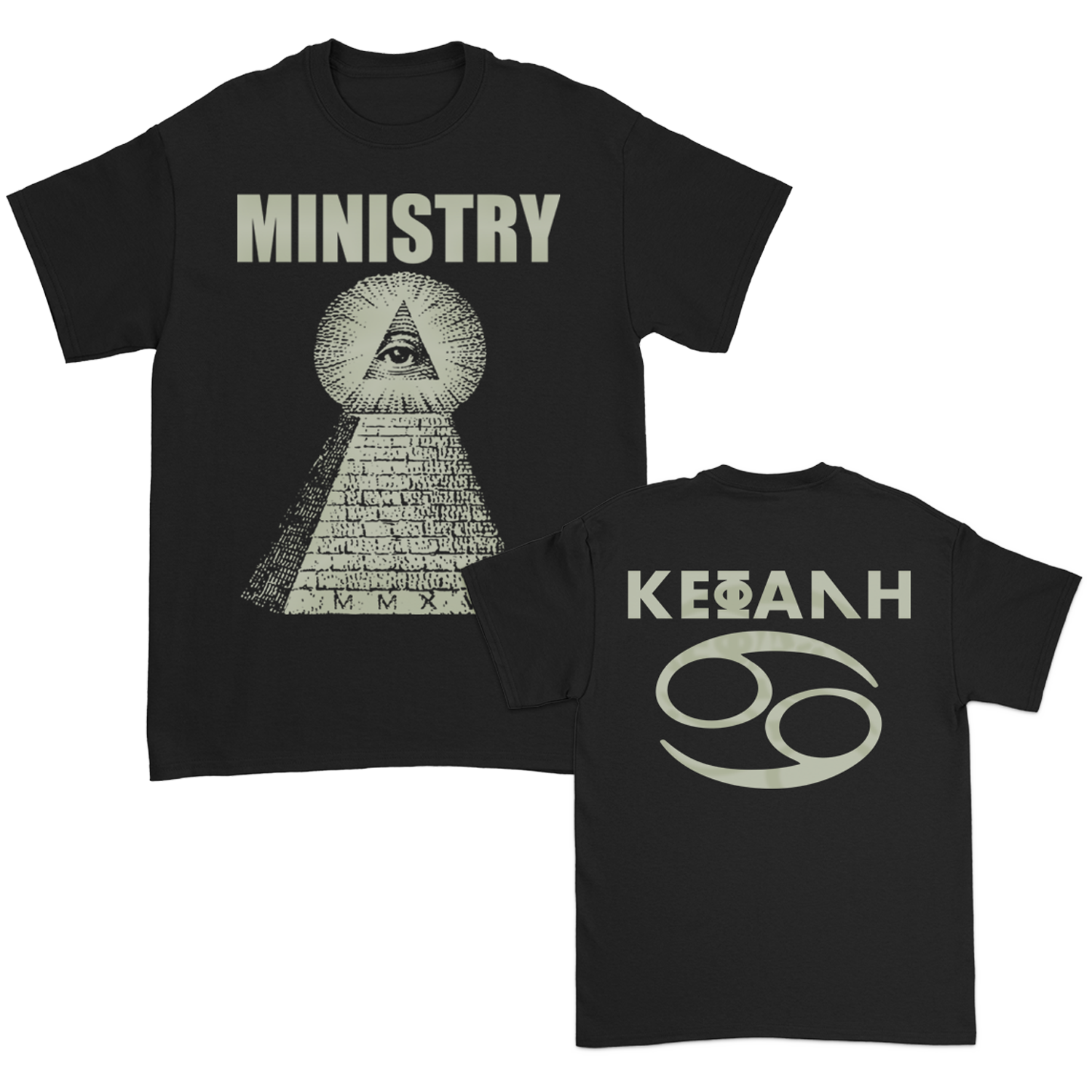 Ministry - Pyramid Glow-In-The-Dark T-Shirt (Black) - Limited Edition