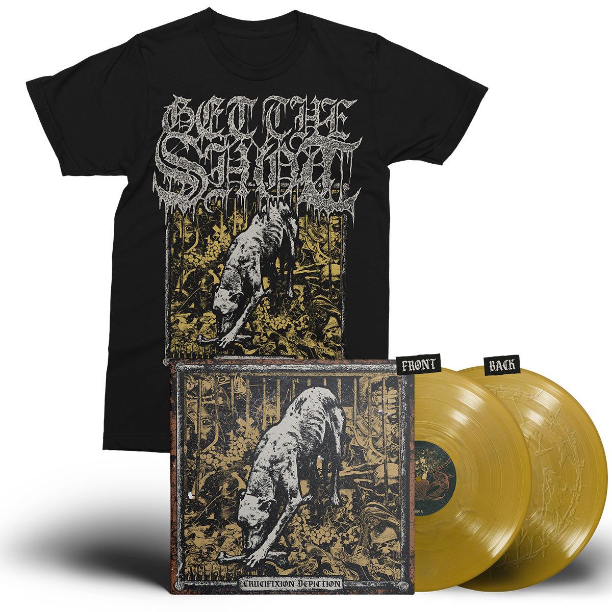 Get The Shot - Crucifixion Depiction EP (Limited Gold Vinyl) + T-Shirt Bundle