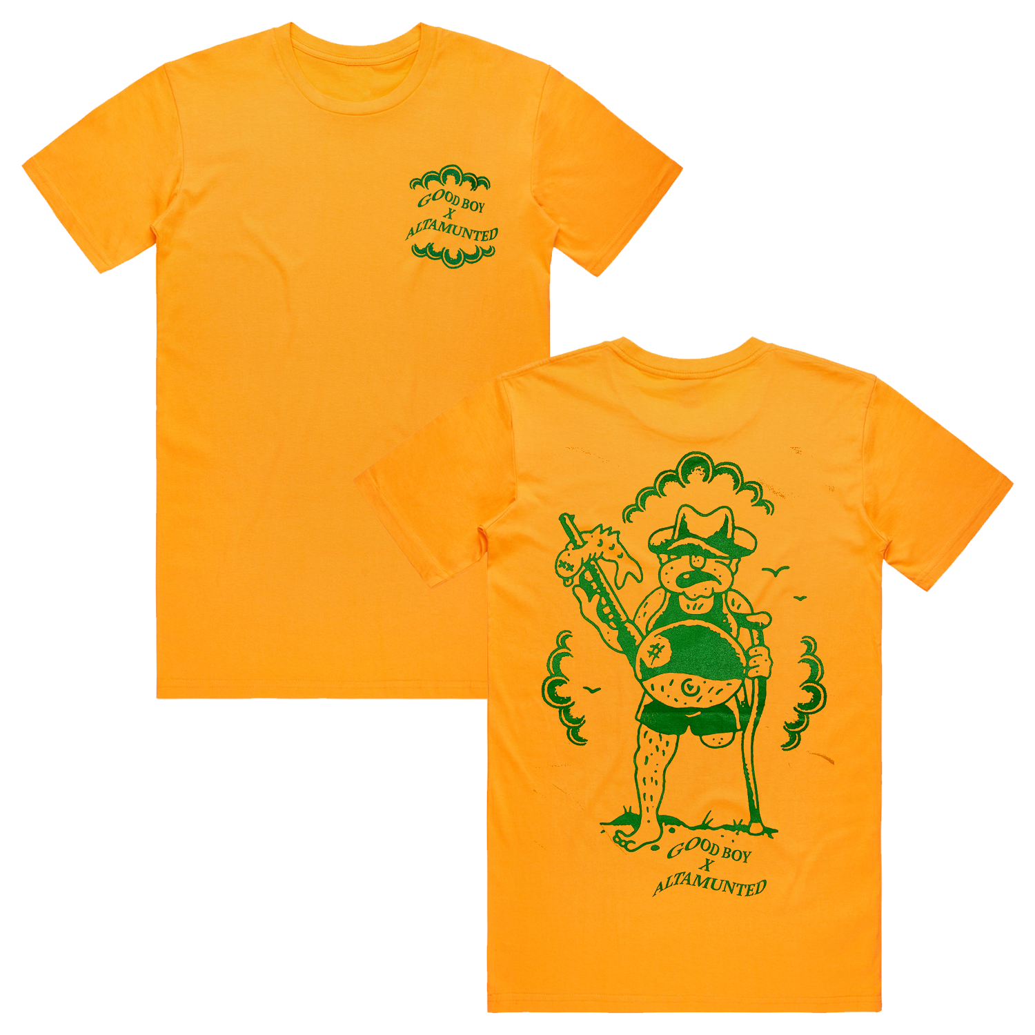 Good Boy - Altamunted x Good Boy Fishing with a Shotgun Tee (Yellow)