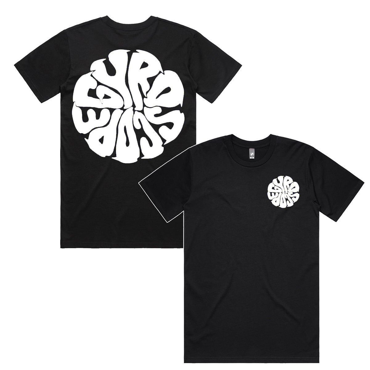 Gyroscope - Liquid Logo T-Shirt (Black w/ White Print)