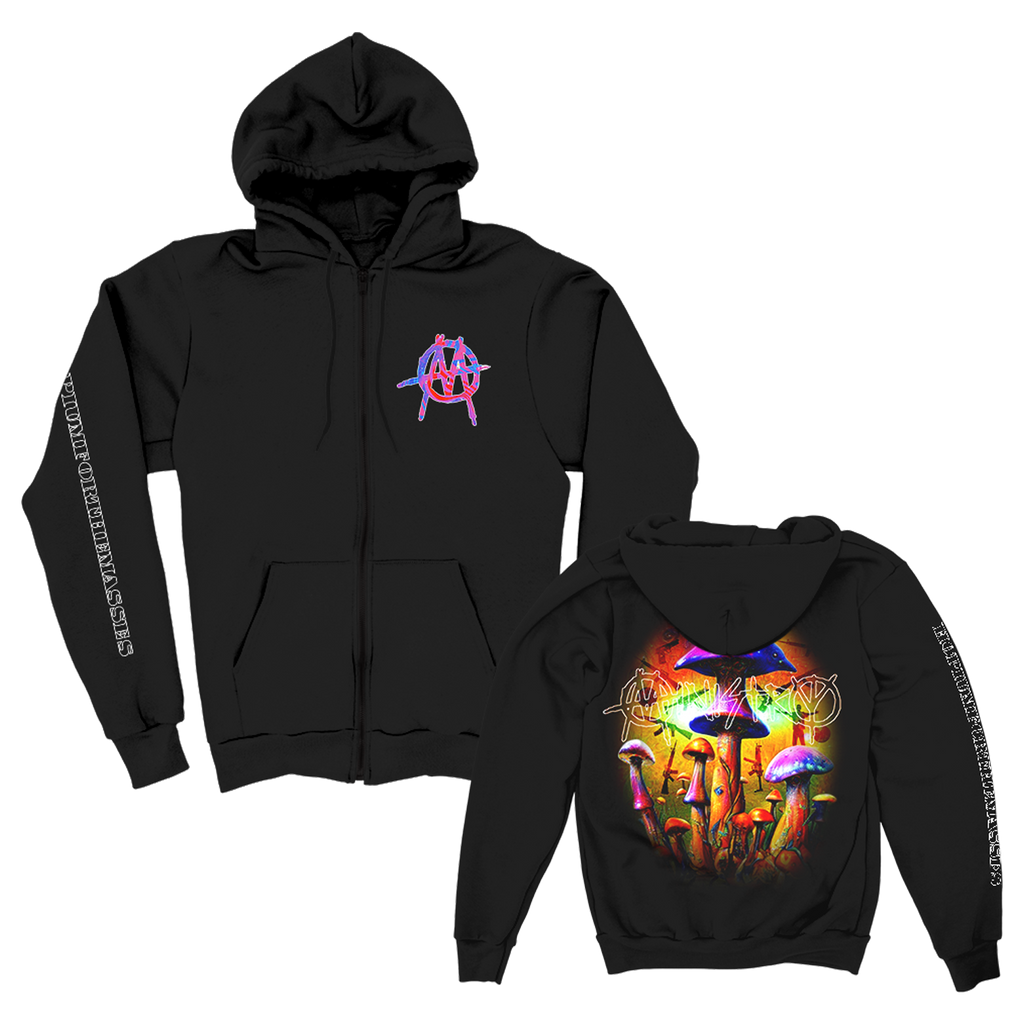 Ministry - HOPIUM Mushroom Zip Up Hoodie (Black)