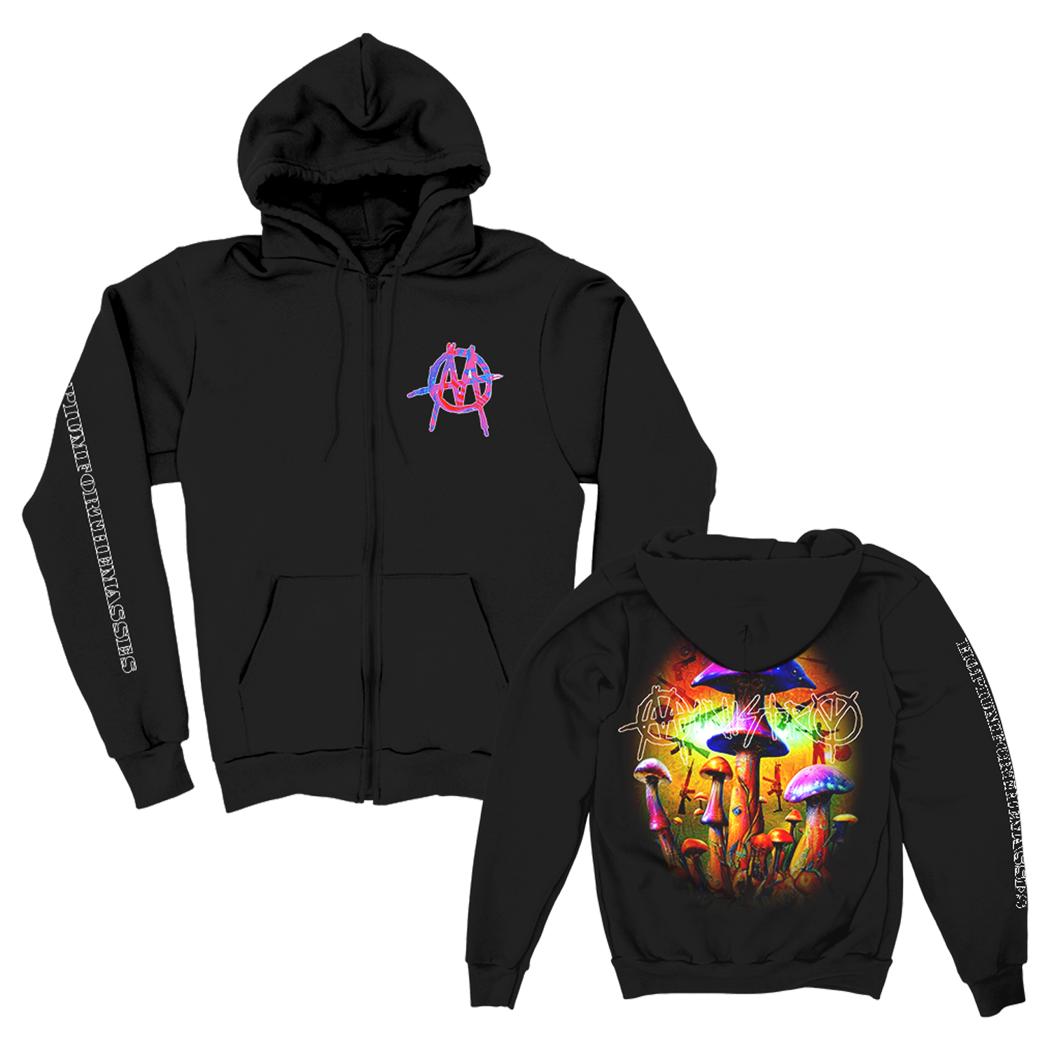 Ministry - HOPIUM Mushroom Zip Up Hoodie (Black)