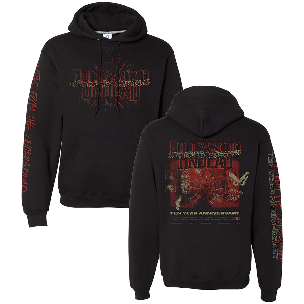 Hollywood Undead - Notes From The Underground 10-Year Anniv. Pullover Hoodie (Black)