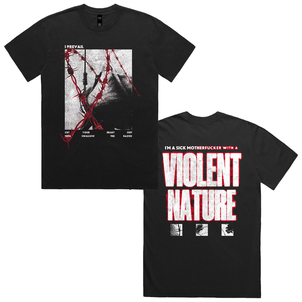 I Prevail - Violent Nature T-Shirt (Faded Black) - Tour Edition