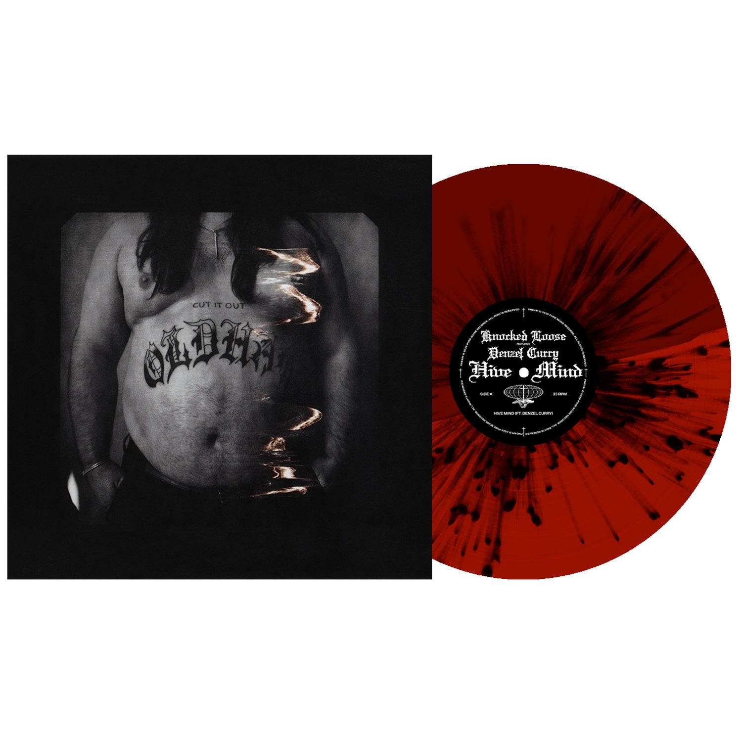 Knocked Loose - Hive Mind (feat. Denzel Curry) 12" Vinyl (Half Blood Red/Half Red with Black Splatter)