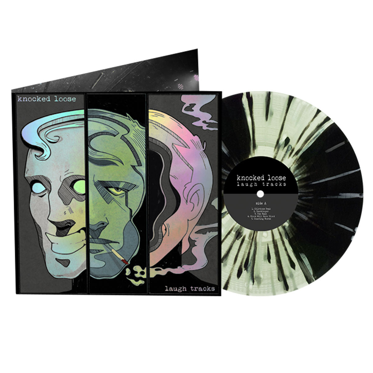 Knocked Loose - Laugh Tracks (10 Year Anniversary Edition) LP (Coke Bottle Clear/Black Tri Stripe with White and Silver Splatter Vinyl)