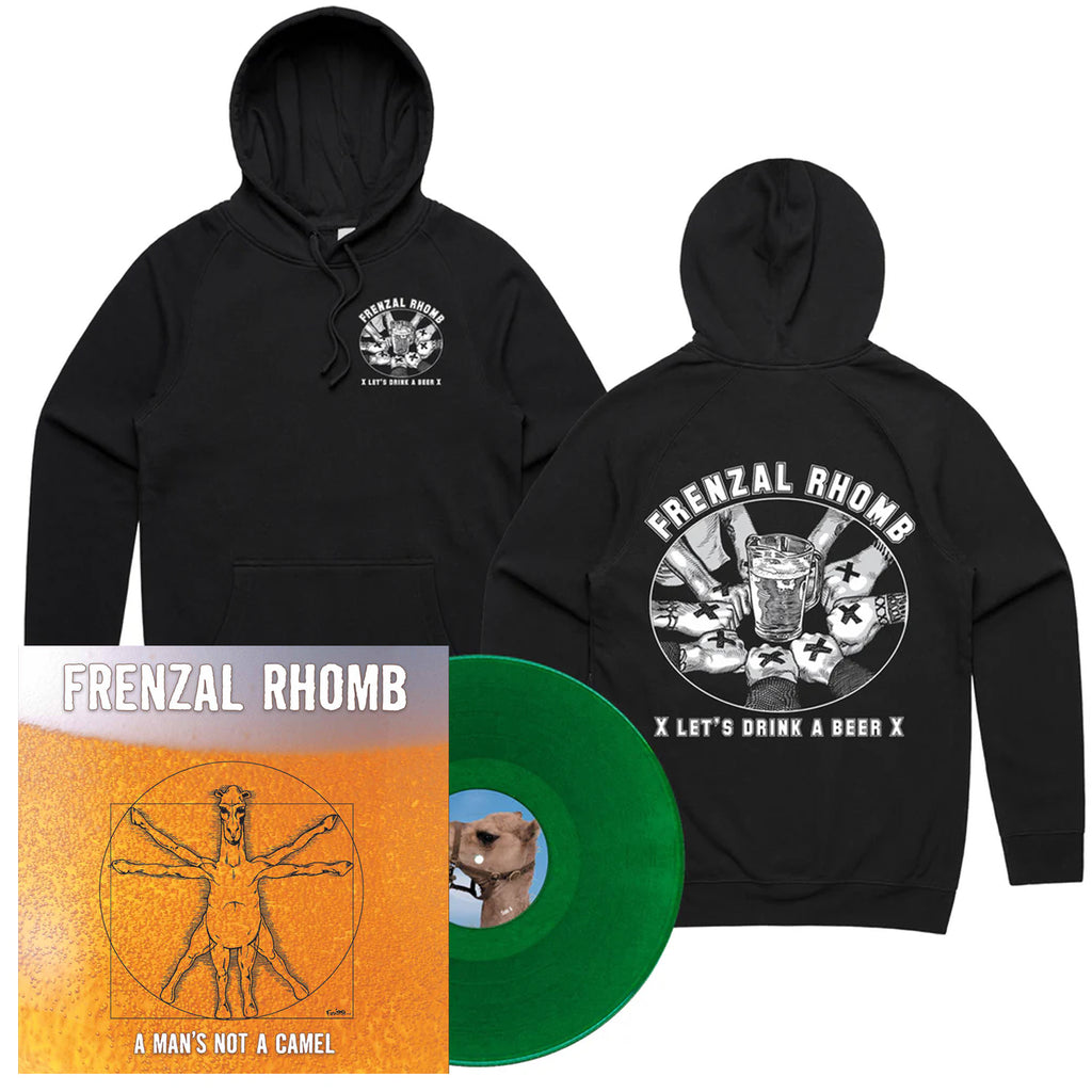 Frenzal Rhomb - A Man's Not A Camel 25th Anniv. LP (Emerald Green Vinyl) + Hoodie Bundle
