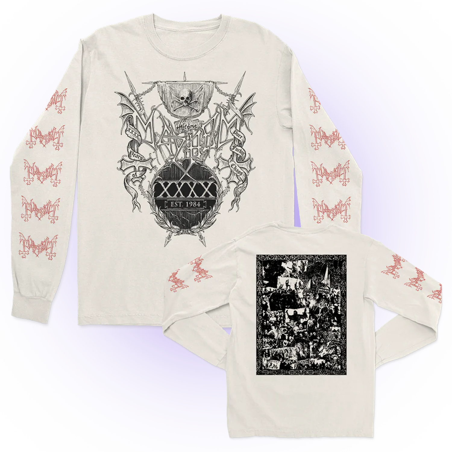 Mayhem - 40th Anniv. Collage Longsleeve (Ivory)