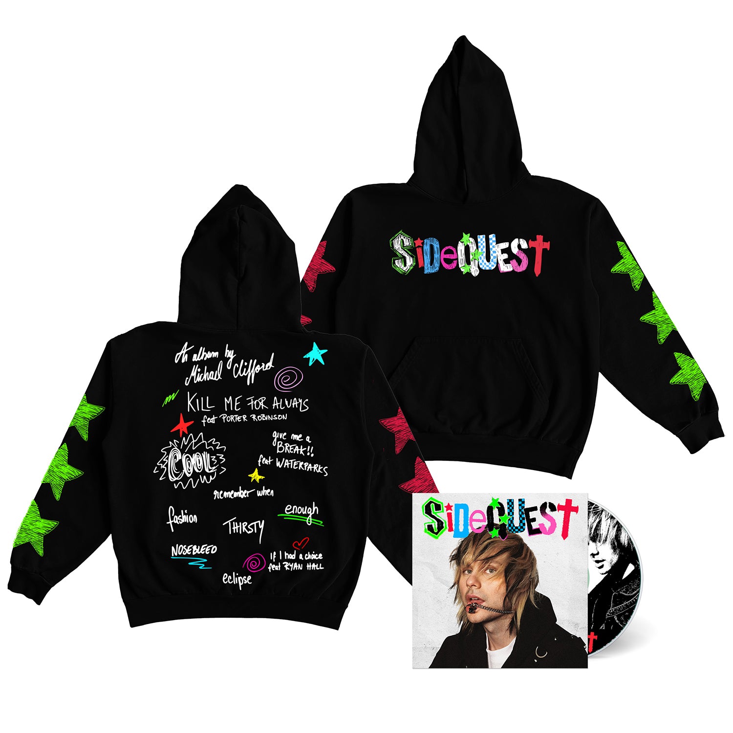 Michael Clifford - SIDEQUEST CD + Hoodie (Black)