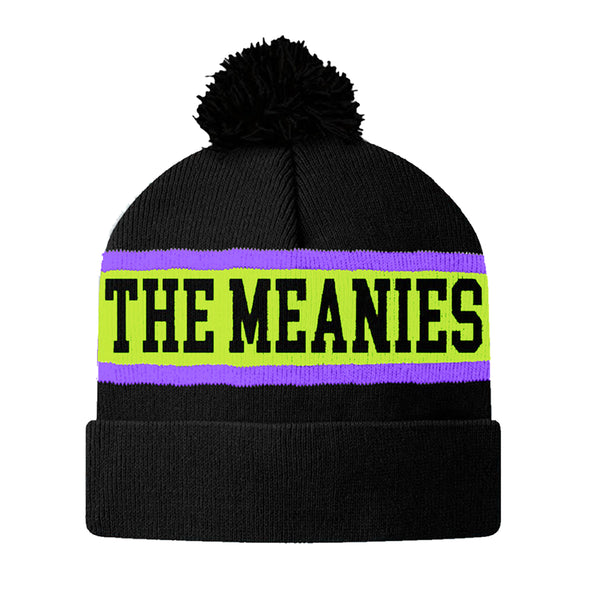 The Meanies - Pom Pom Beanie (Green, Purple &amp; Black)