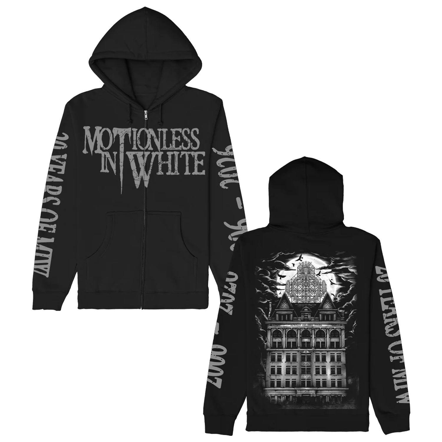 Motionless In White - Throwback Logo Zip Up Hoodie (Black)
