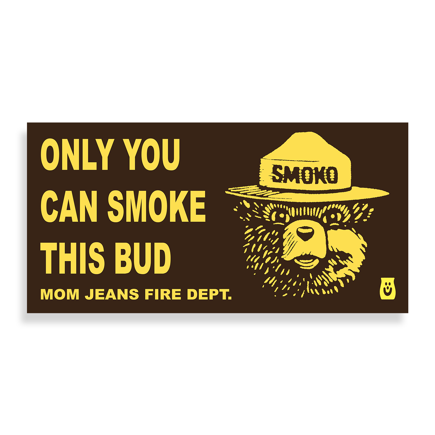 Mom Jeans - Smoko The Bear Sticker (Brown)