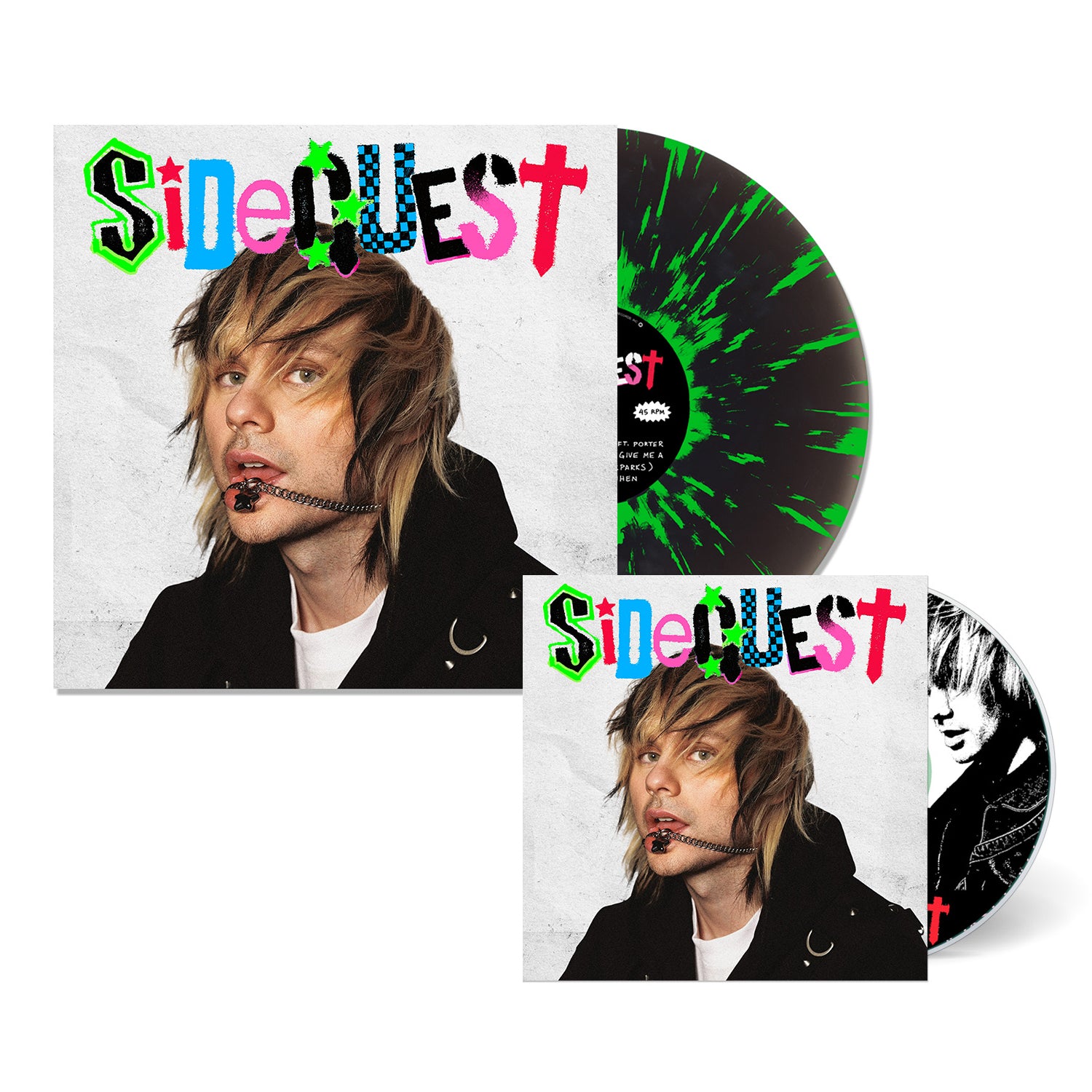 SIDEQUEST LP (Black Ice w/ Neon Green Splatter Deluxe Vinyl) + CD