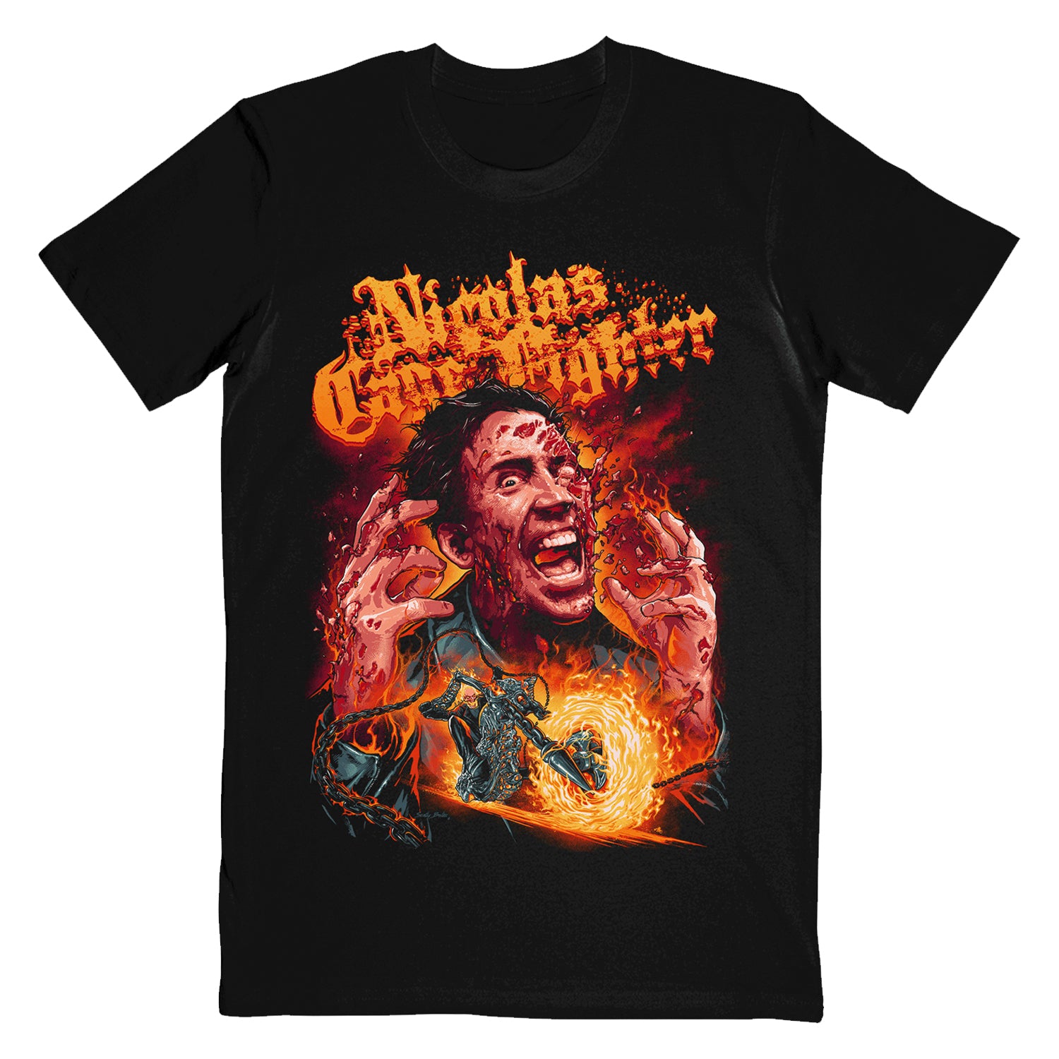 Nicolas Cage Fighter - Ghost Rider T-Shirt (Black)