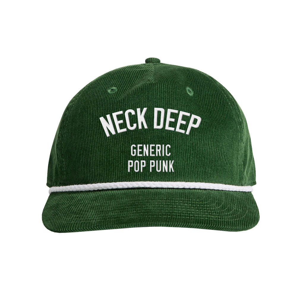 Neck Deep - Embroidered Generic Pop Punk Cord Hat (Green)