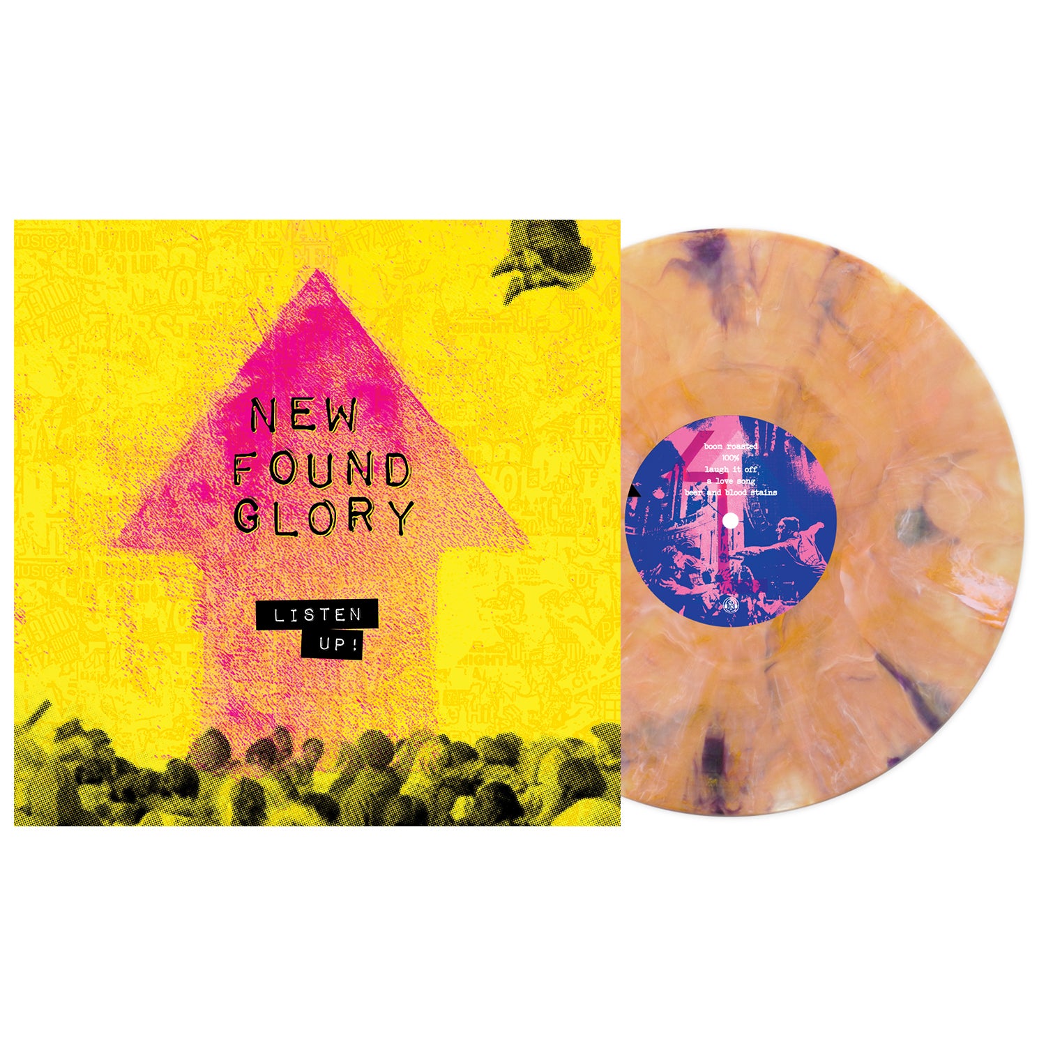 New Found Glory - Listen Up! LP (Tropical Sunset Deluxe Marble Vinyl)