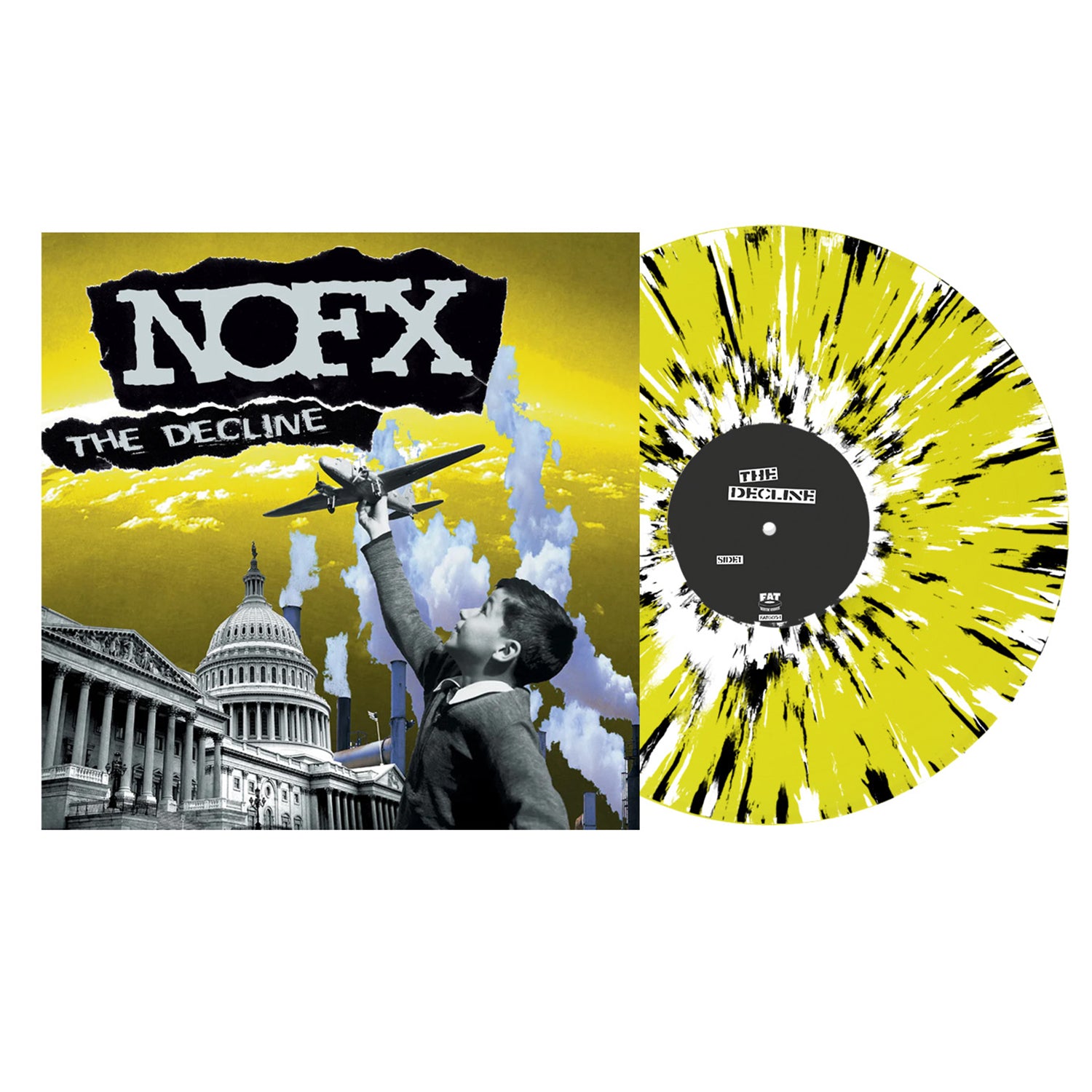 NOFX - The Decline LP (Yellow w/ Black &amp; White Splatter Vinyl)