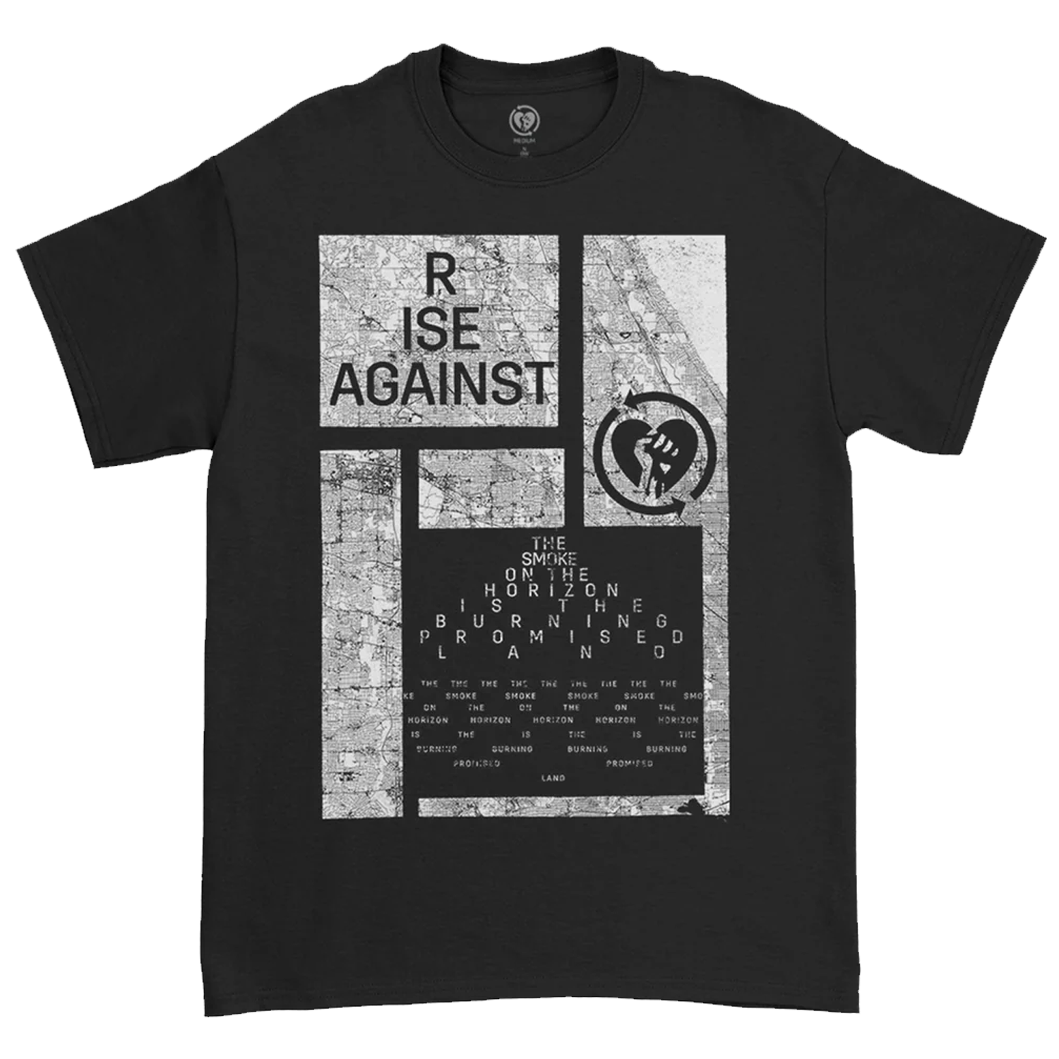 Rise Against - NG Cliff Map T-Shirt (Black)